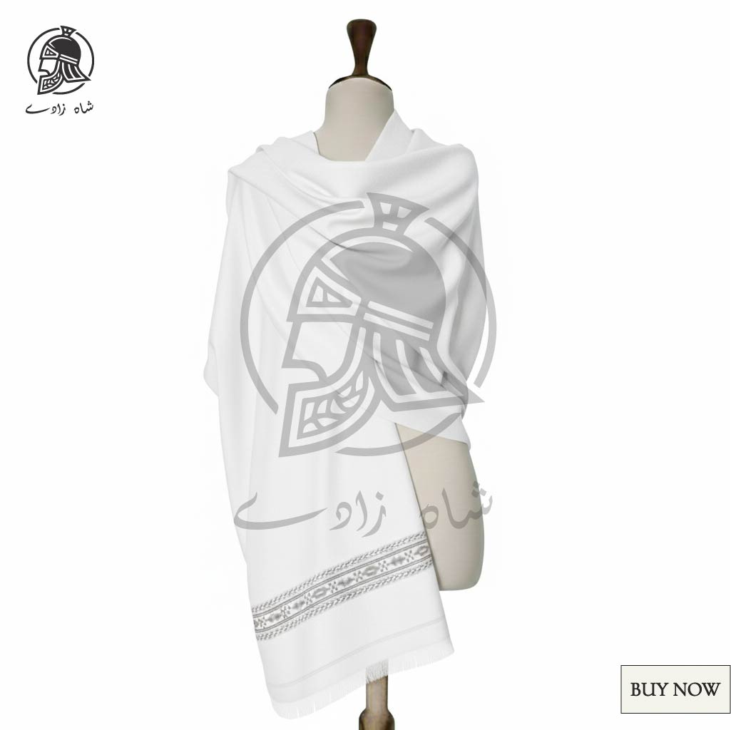 Men’s Woolen Shawl (White)