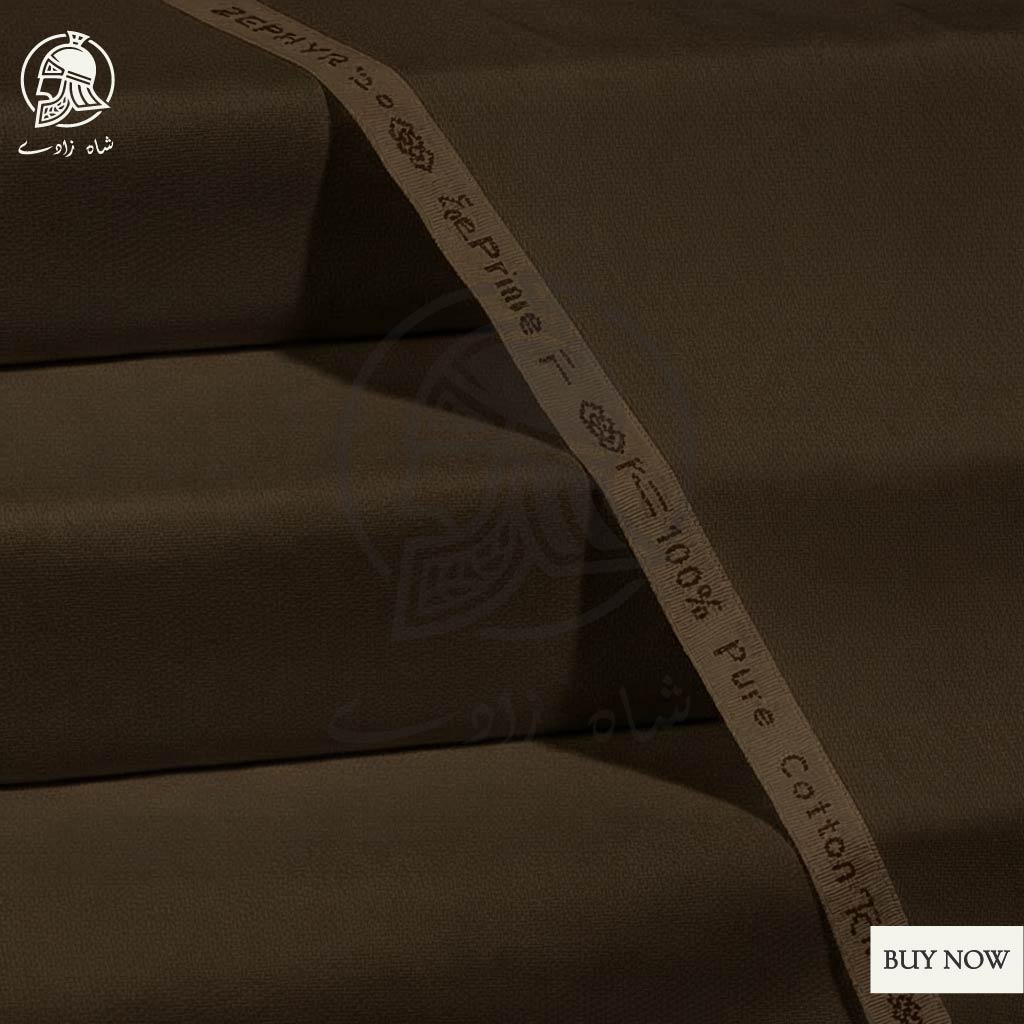 Unstitched Cotton Shalwar Qameez (Chocolate Brown) – Premium Summer Fabric